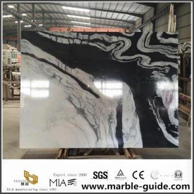 Slab Marmair Bán Panda do Flooring Flooring Flooring Countertops Tíleanna le Cáilíocht Ardchaighdeáin