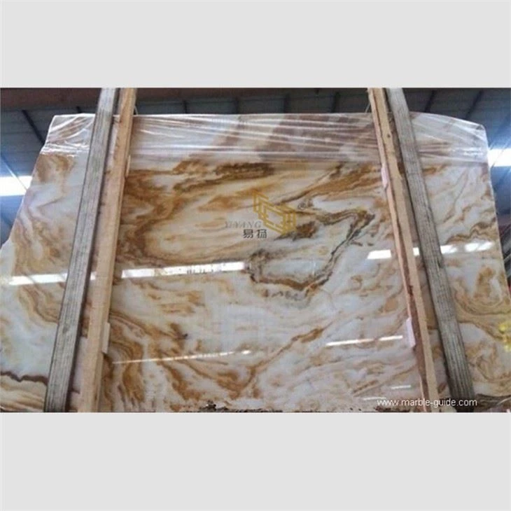 China Linlong Jade Marble Gold Onyx Marble Polished Slab for sale